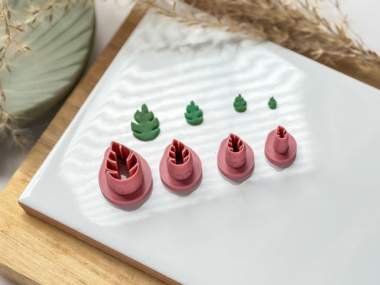 Micro Monstera Leaf Clay Cutters, set of 0.5 - 1.5 cm leaf cutters for Polymer clay and silver clay-Micro Clay Cutters