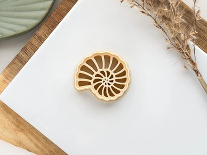 Shell Clay Cutter, snail shell or ammonite fossil shaped cutter for polymer clay and silver clay, various sizes available-Summer Cutters