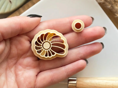 Inlay Spiral Seashell Clay Cutter, 2 part cutter for creating faux gemstone clay art and jewellery.-Summer Cutters