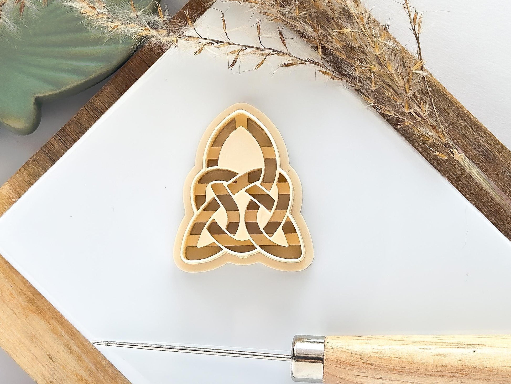 Celtic Knot Clay Cutter, all-in-one triangular shaped cutter for use with polymer and silver clay, various sizes.-Basic Cutters