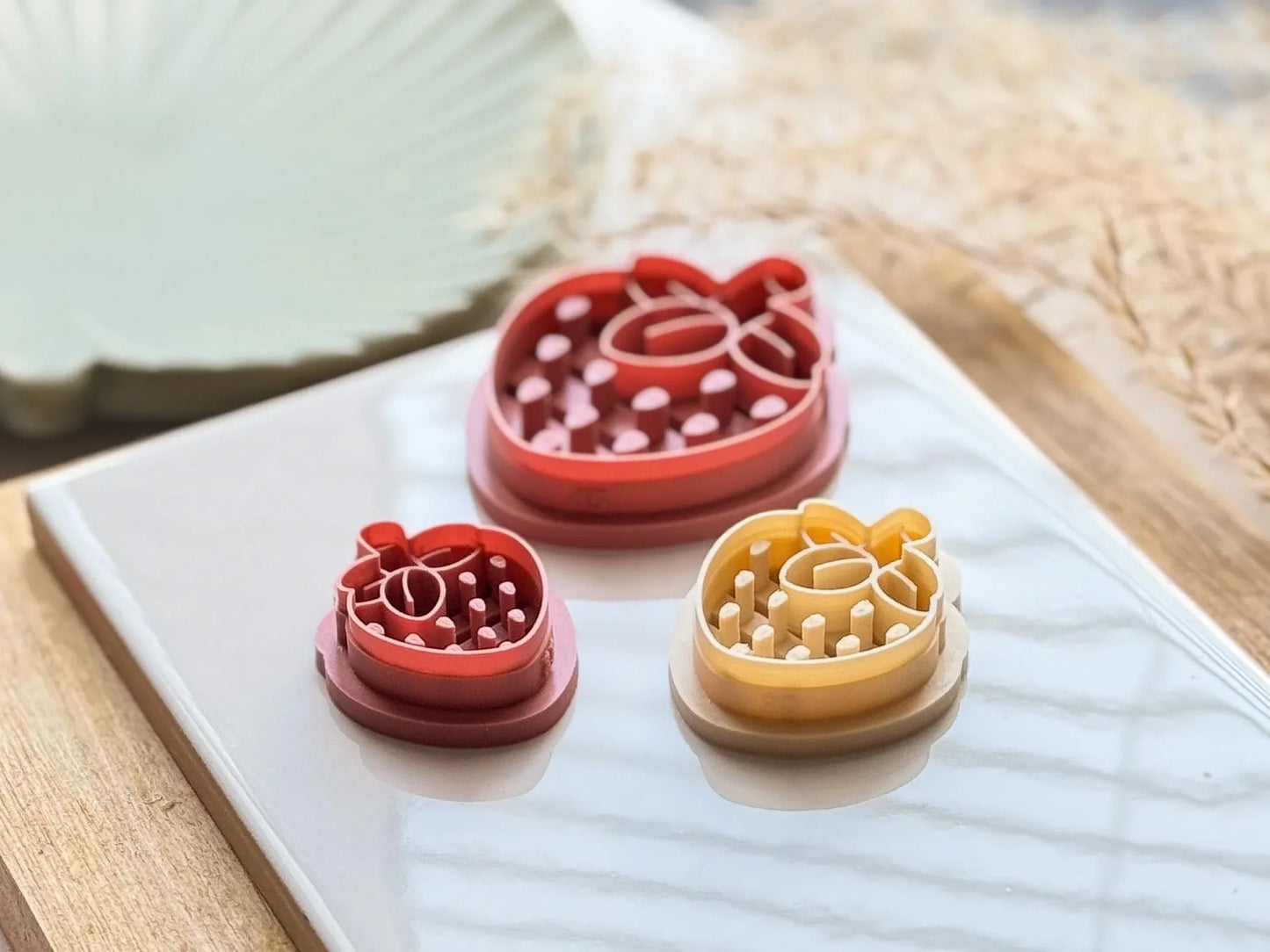 Strawberry Clay Cutter Rounded, detailed strawberry shaped cutter for clay, 5 sizes to chose from, Made in the UK-Food Themed Cutters