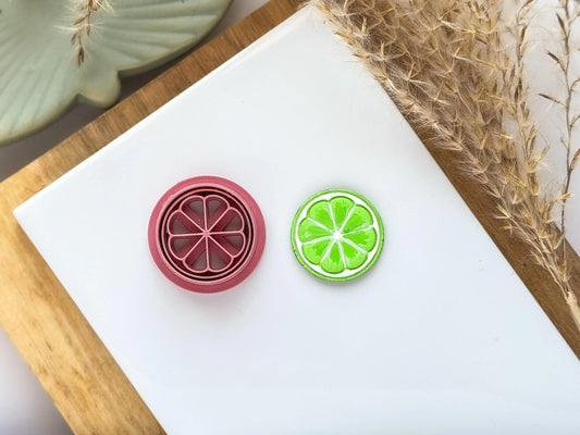 Lime Slice Clay Cutter, citrus fruit lemon or lime slice shaped cutter for polymer clay, 5 sizes available, Made in the UK-Food Themed Cutters