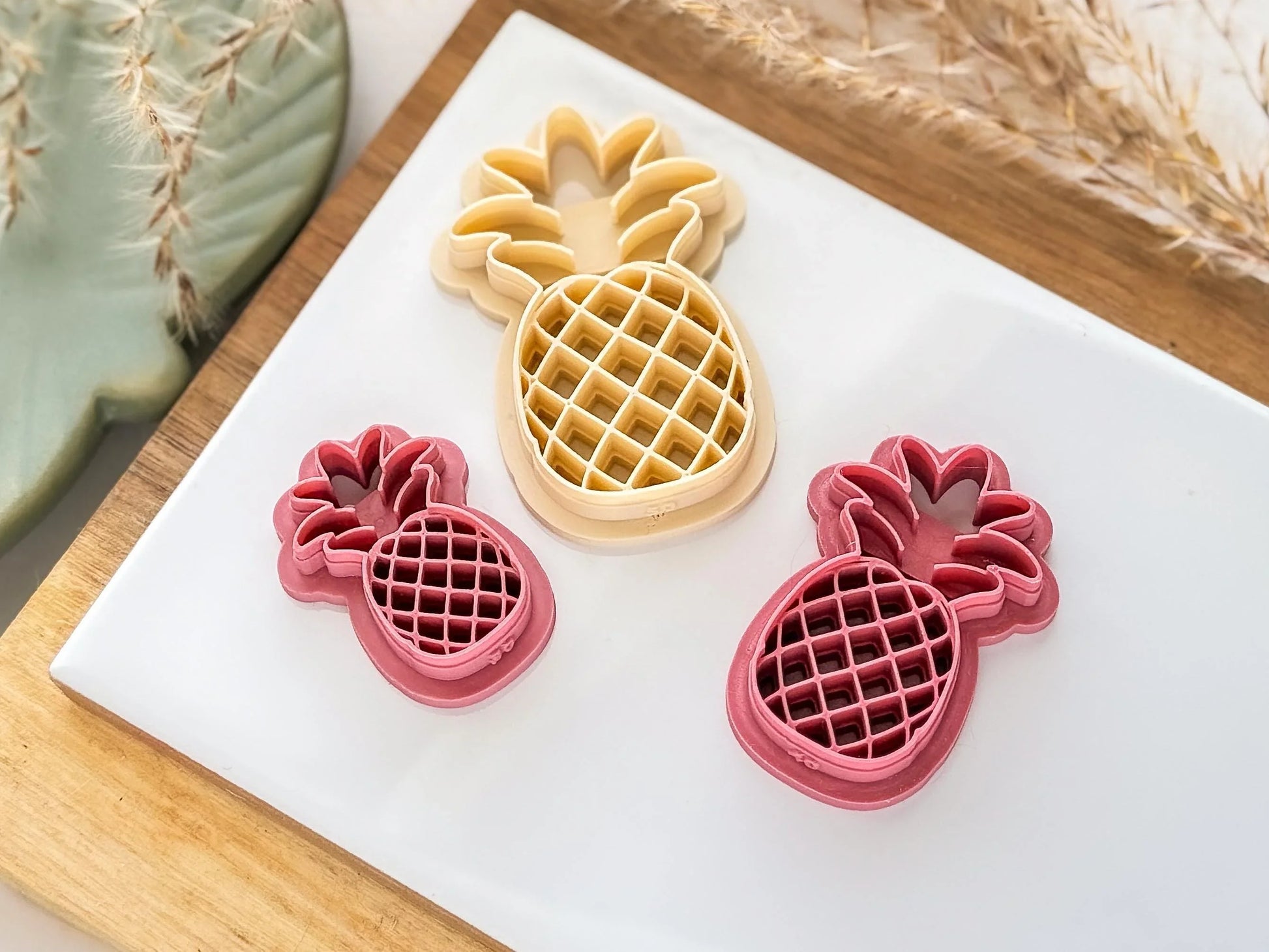 Pineapple Clay Cutter Rounded, detailed fruit shaped cutter for clay, 5 sizes to choose from, Made in the UK-Food Themed Cutters