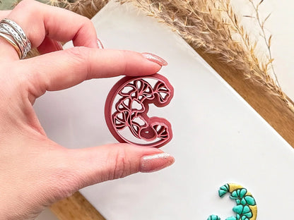 Moon Vine Clay Cutter, leafy imprint all-in-one clay cutter and stamp for celestial clay designs, 5 Sizes available - UK Made-Celestial Cutters