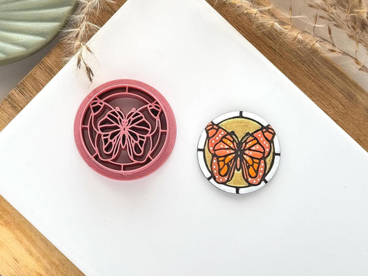 Butterfly Frame Clay Cutter, stained glass style cutter for polymer clay and silver clay, various sizes available, made in the UK-Animal & Nature Cutters