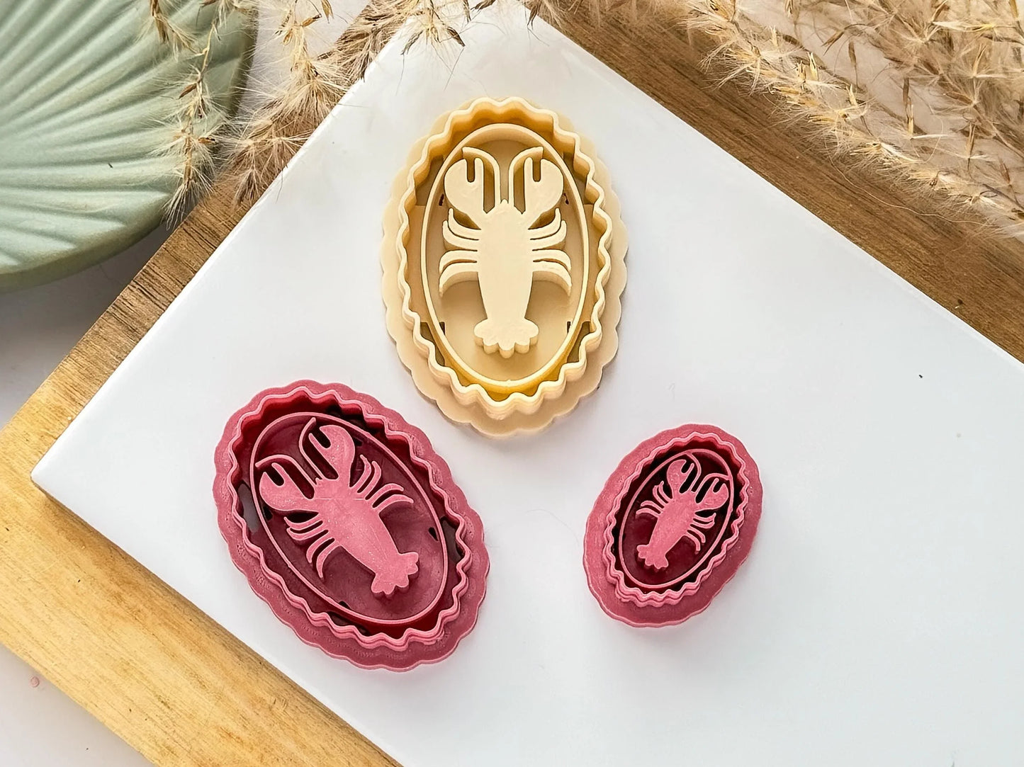 Lobster Clay Cutter, frame style cutter with debossed lobster detail for polymer clay and silver clay, various sizes available, UK made-Animal & Nature Cutters