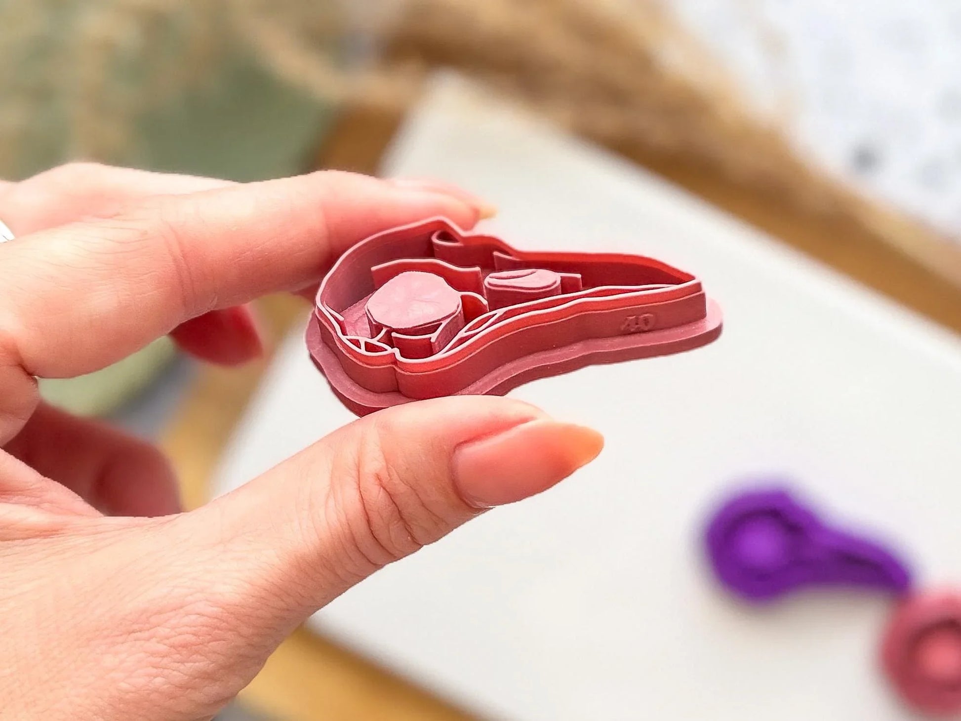Bird Skull Clay Cutter, gothic style bird cutter for polymer and silver clay, 5 sizes available, Printed in the FC studio-Gothic / Alt Cutters