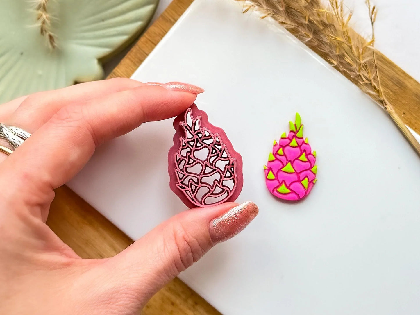 Dragon Fruit Clay Cutter, exotic fruit shaped cutter for clay, tropical fruit clay cutter, 5 sizes to choose from, Made in the UK-Food Themed Cutters