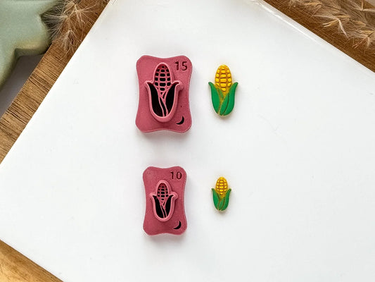 Micro corn clay cutter, 1.5 & 1 cm mini maize shaped cutters for polymer clay and silver clay, UK made-Micro Clay Cutters