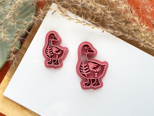 Duck Clay Cutter, cute Halloween skeleton duck cutter for polymer and silver clay, made in the UK-Gothic / Alt Cutters
