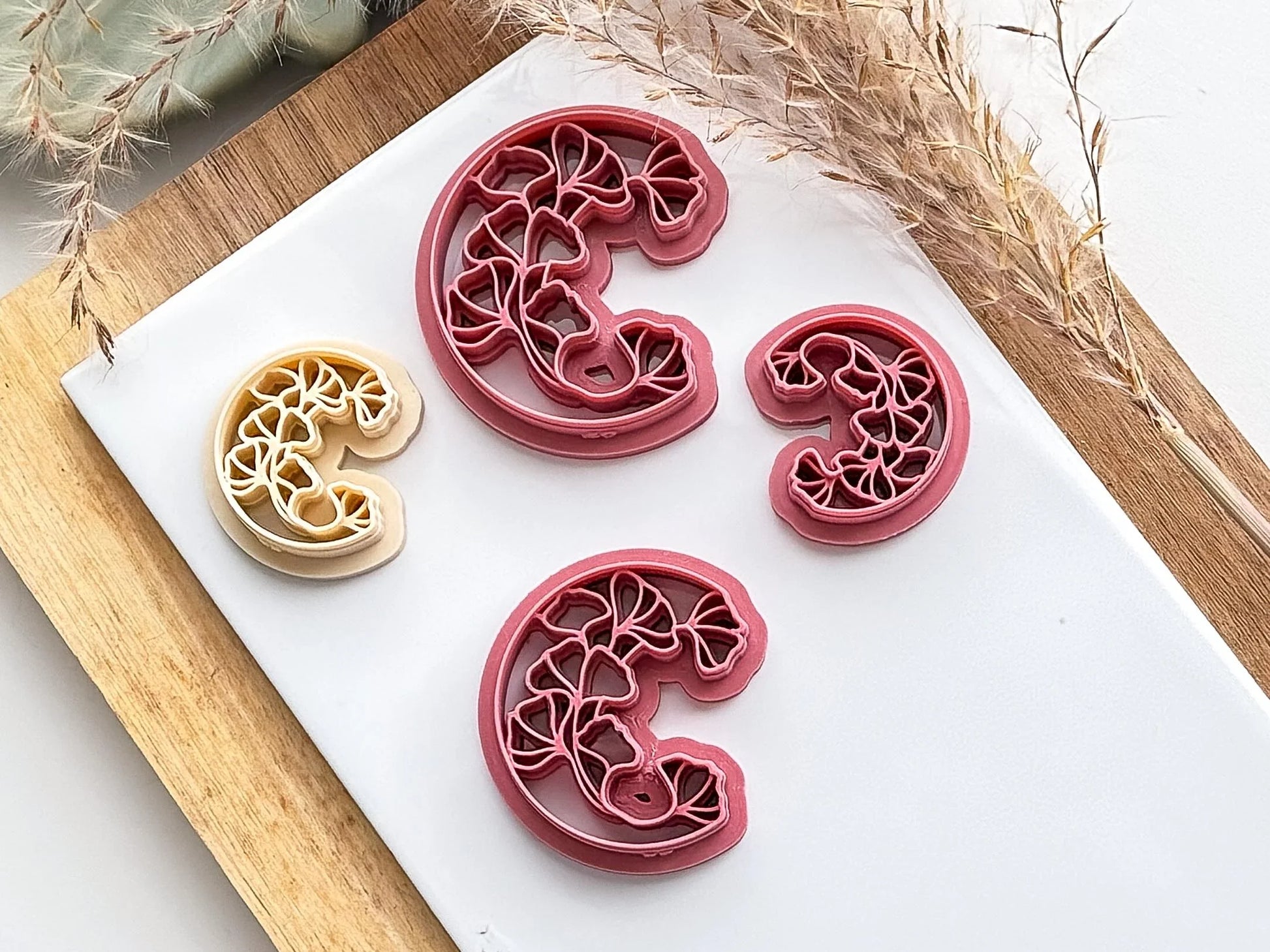 Moon Vine Clay Cutter, leafy imprint all-in-one clay cutter and stamp for celestial clay designs, 5 Sizes available - UK Made-Celestial Cutters