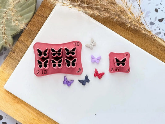 butterfly clay cutter in small sizes. multicutter of 6 and single cutter