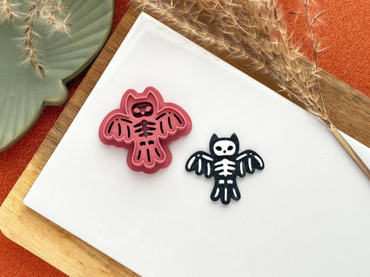 Owl Clay Cutter, cute Halloween skeleton owl cutter for polymer and silver clay, printed in the FC studio-Gothic / Alt Cutters