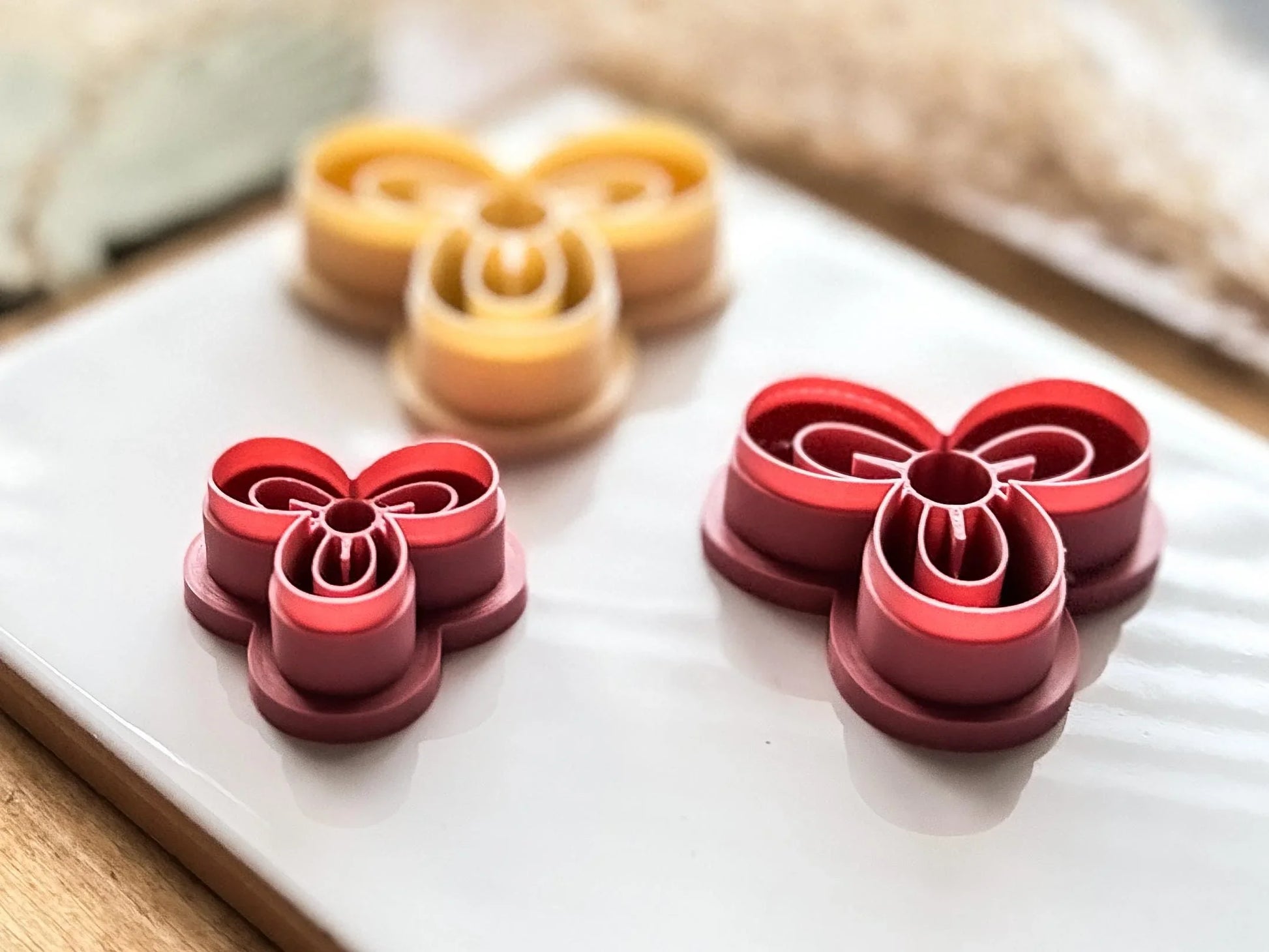 Flower Clay Cutter, detailed 3 petal flower cutter for polymer clay and silver clay crafts, 2 - 4.5 cm, UK made-Floral Clay Cutters