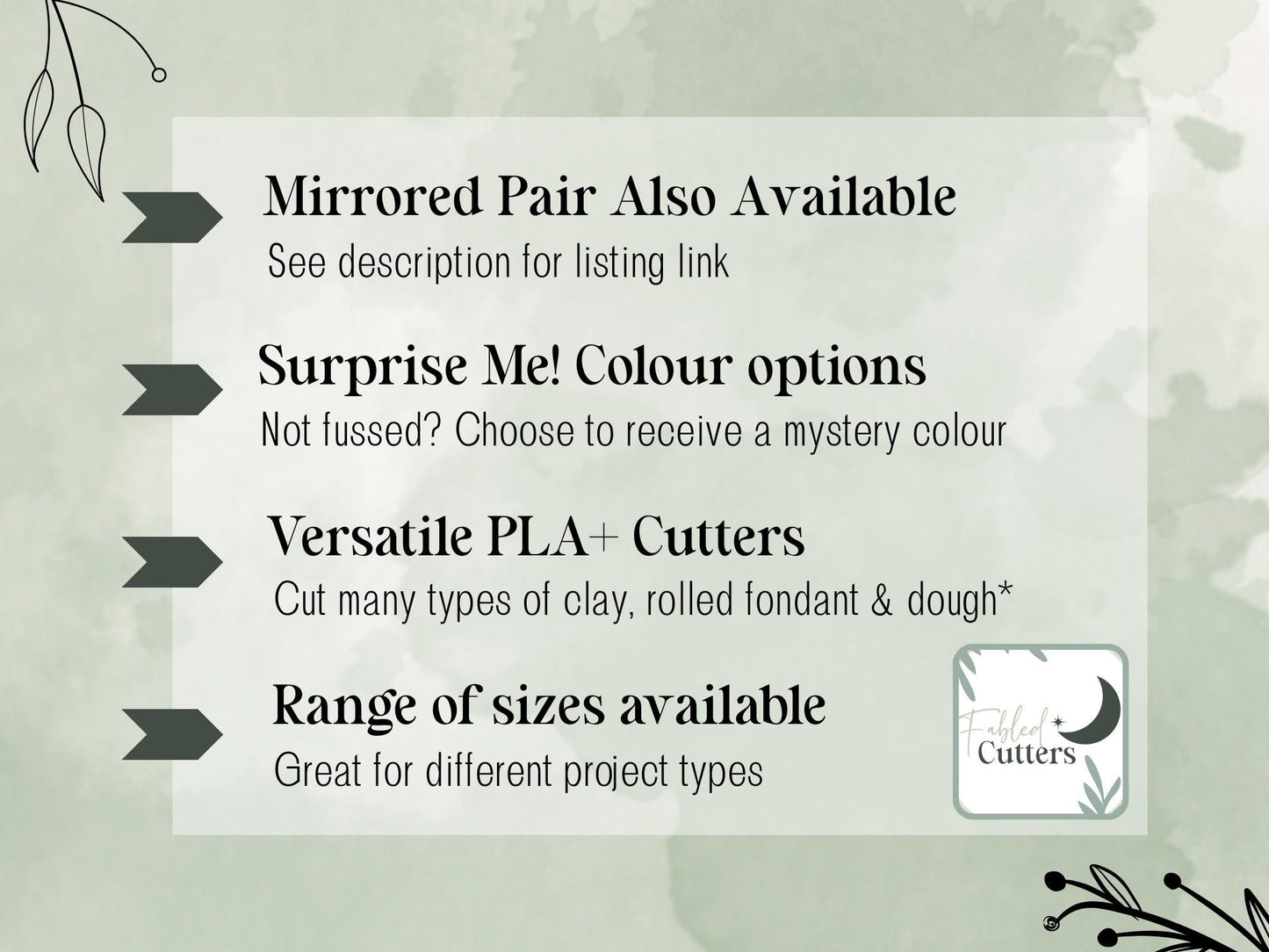 Acorn and Oak Leaf Cutter, Single & Mirrored Set for Polymer Clay And Fondant, 5 Sizes-Autumn Clay Cutters