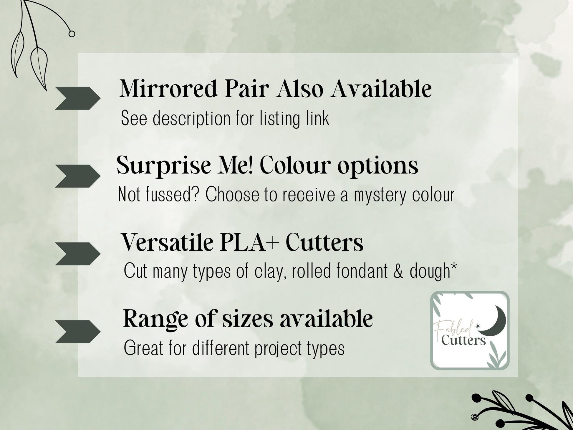 Acorn and Oak Leaf Cutter, Single & Mirrored Set for Polymer Clay And Fondant, 5 Sizes-Autumn Clay Cutters