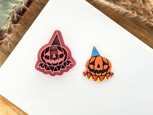 Pumpkin Clown Cutter, spooky halloween cutter for polymer clay and silver clay, UK made-Halloween / Goth Cutters