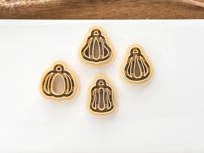 Polymer Clay Cutter Set of Pumpkins, 4 different outline style pumpkin shapes, various sizes-Halloween / Goth Cutters