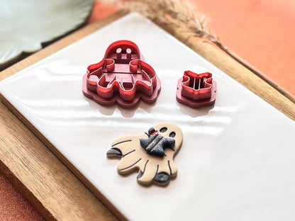 Ghost Clay Cutter Boy: Male ghost shaped cutter with open book, 5 sizes available, UK Made-Halloween / Goth Cutters