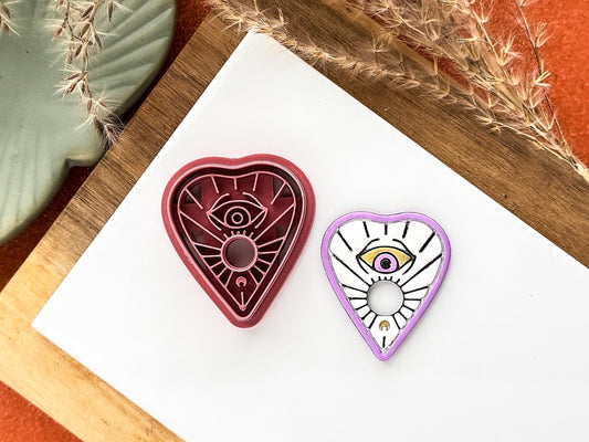 Planchette Clay Cutter, gothic halloween ouija cutter for polymer clay and silver clay, various sizes, UK made-Halloween / Goth Cutters
