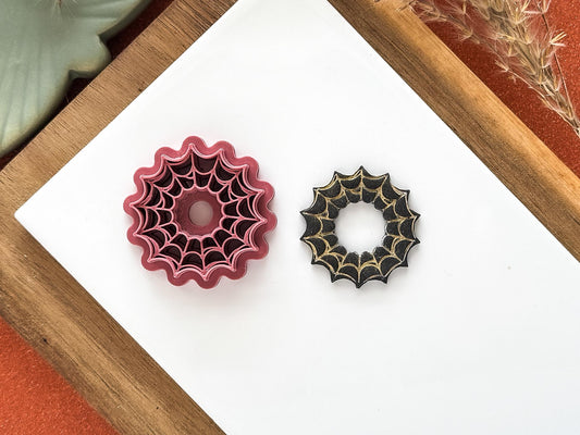Web Polymer Clay Cutter, Halloween Hoop Shaped Clay Cutter, 5 sizes available, UK Made-Halloween / Goth Cutters