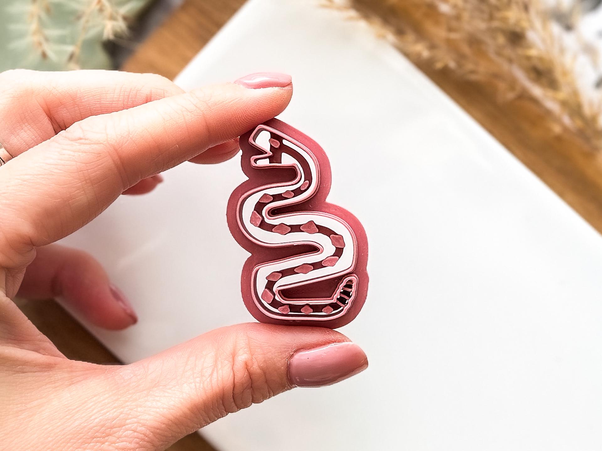 Diamond Snake Clay Cutter, Animal Polymer and Silver Clay Cutting Tool, 3 - 5 cm Sizes, UK Made-Halloween / Goth Cutters