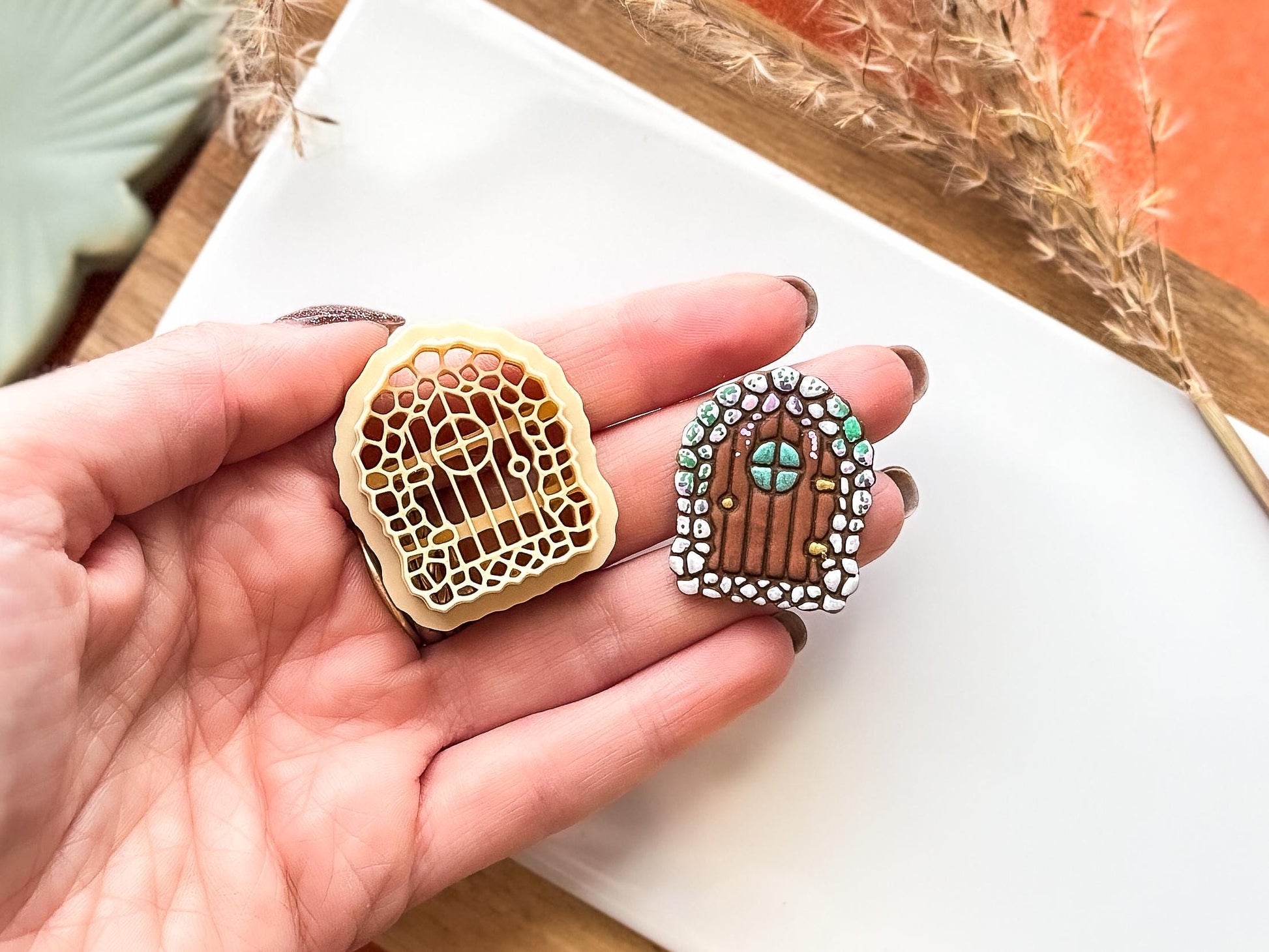 Fairy Door Clay Cutter Cobblestone, Cottagecore cutters for use with polymer clay and silver clay, 5 sizes available, UK made-Celestial Clay Cutters