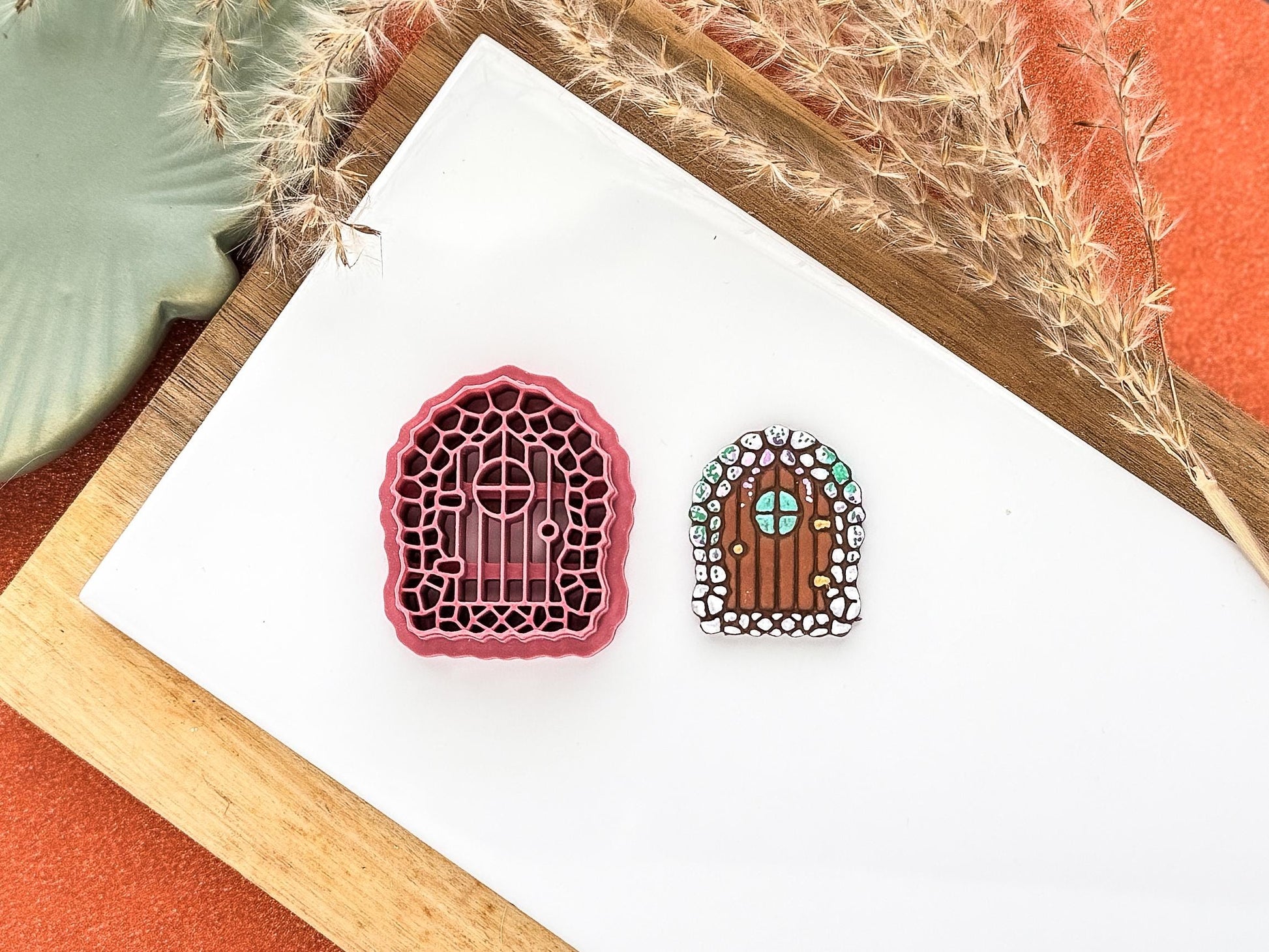 Fairy Door Clay Cutter Cobblestone, Cottagecore cutters for use with polymer clay and silver clay, 5 sizes available, UK made-Celestial Clay Cutters
