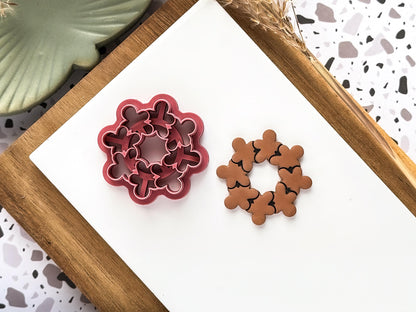 Winter Wreath Polymer Clay Cutter: Gingerbread Man Clay Cutter Tool, 2.5 - 4.5 cm, UK Made-Christmas / Winter