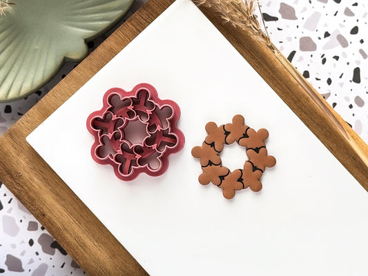 Winter Wreath Polymer Clay Cutter: Gingerbread Man Clay Cutter Tool, 2.5 - 4.5 cm, UK Made-Christmas / Winter
