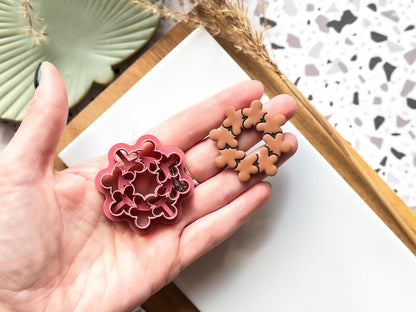 Winter Wreath Polymer Clay Cutter: Gingerbread Man Clay Cutter Tool, 2.5 - 4.5 cm, UK Made-Christmas / Winter