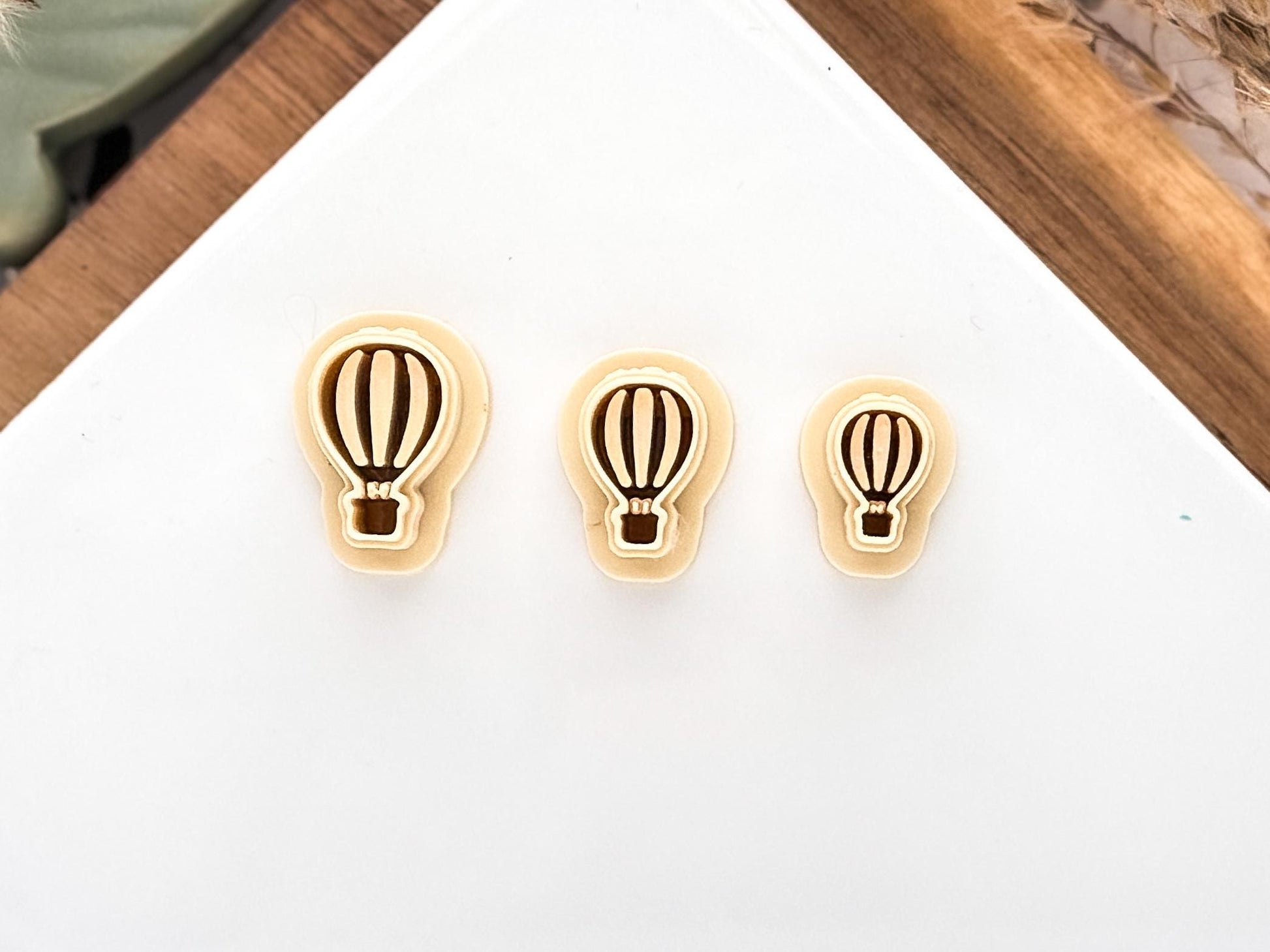 Micro Hot Air Balloon Cutters, 1 - 1.5 cm Miniature Polymer and Silver Debossing Clay Cutters, UK Made-Micro Clay Cutters