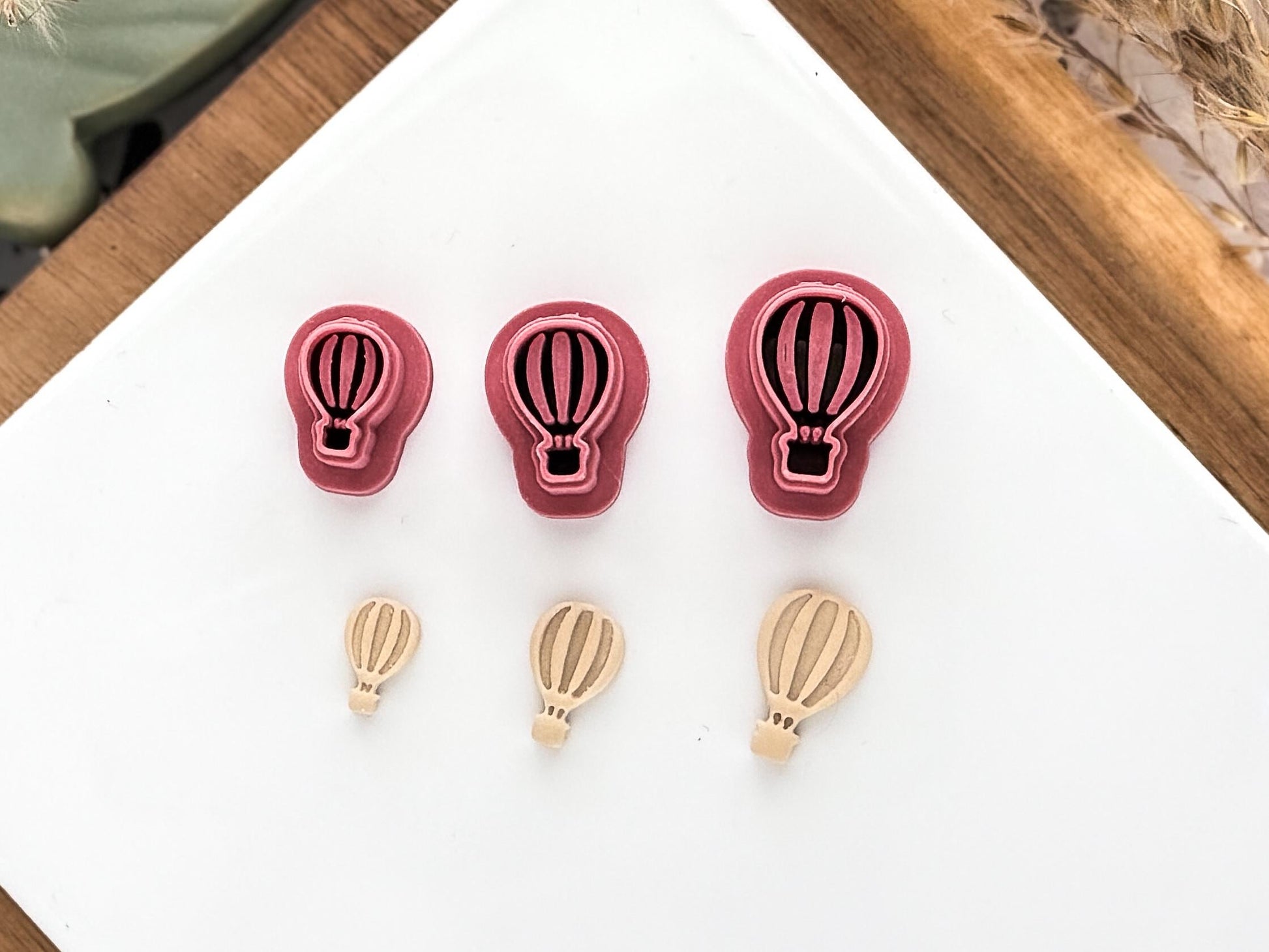 Micro Hot Air Balloon Cutters, 1 - 1.5 cm Miniature Polymer and Silver Debossing Clay Cutters, UK Made-Micro Clay Cutters