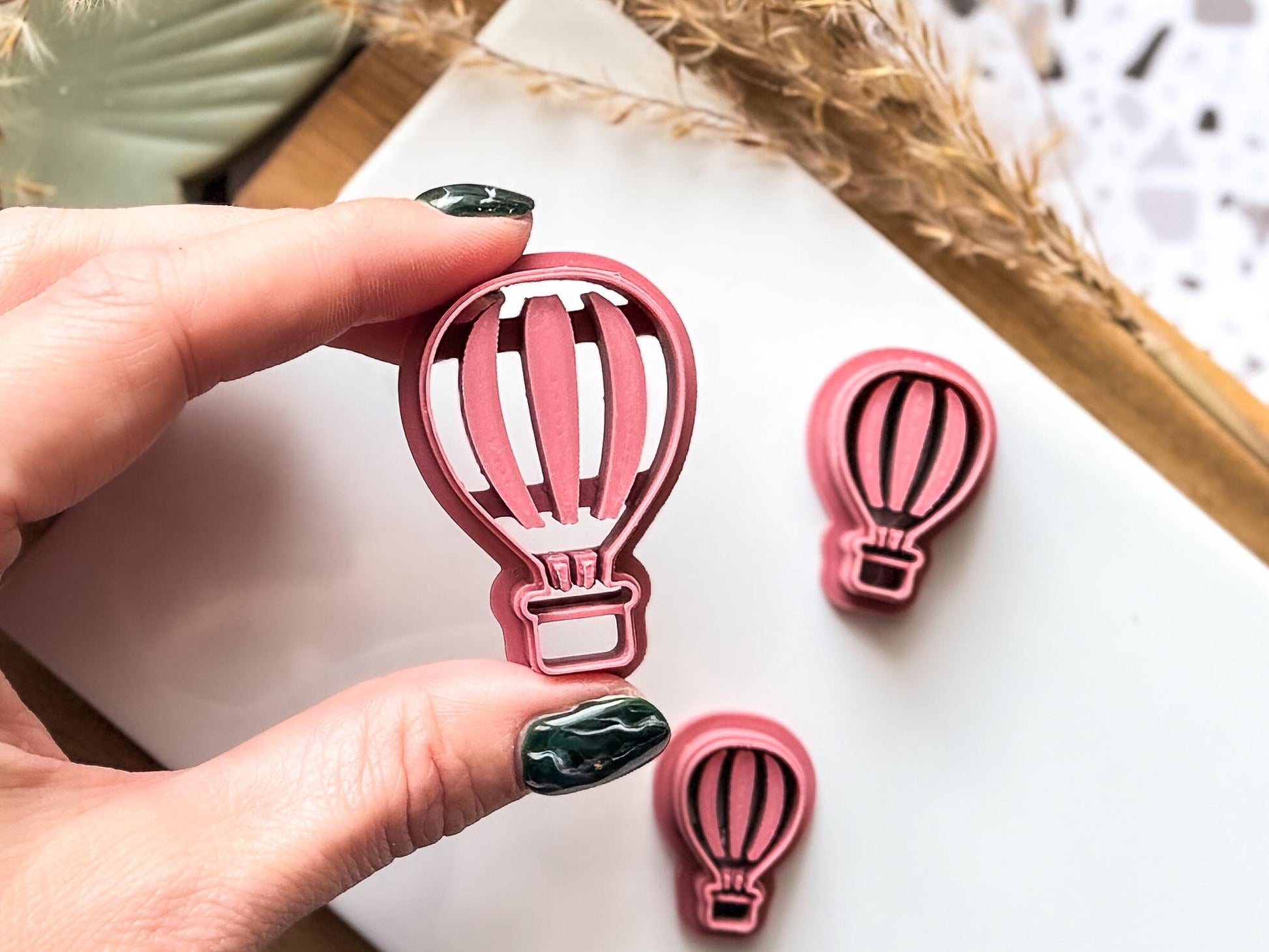 Hot Air Balloon Cutter, Embossing Polymer and Silver Clay Tool, 2 cm - 4.5 cm, UK Made-Summer Clay Cutters
