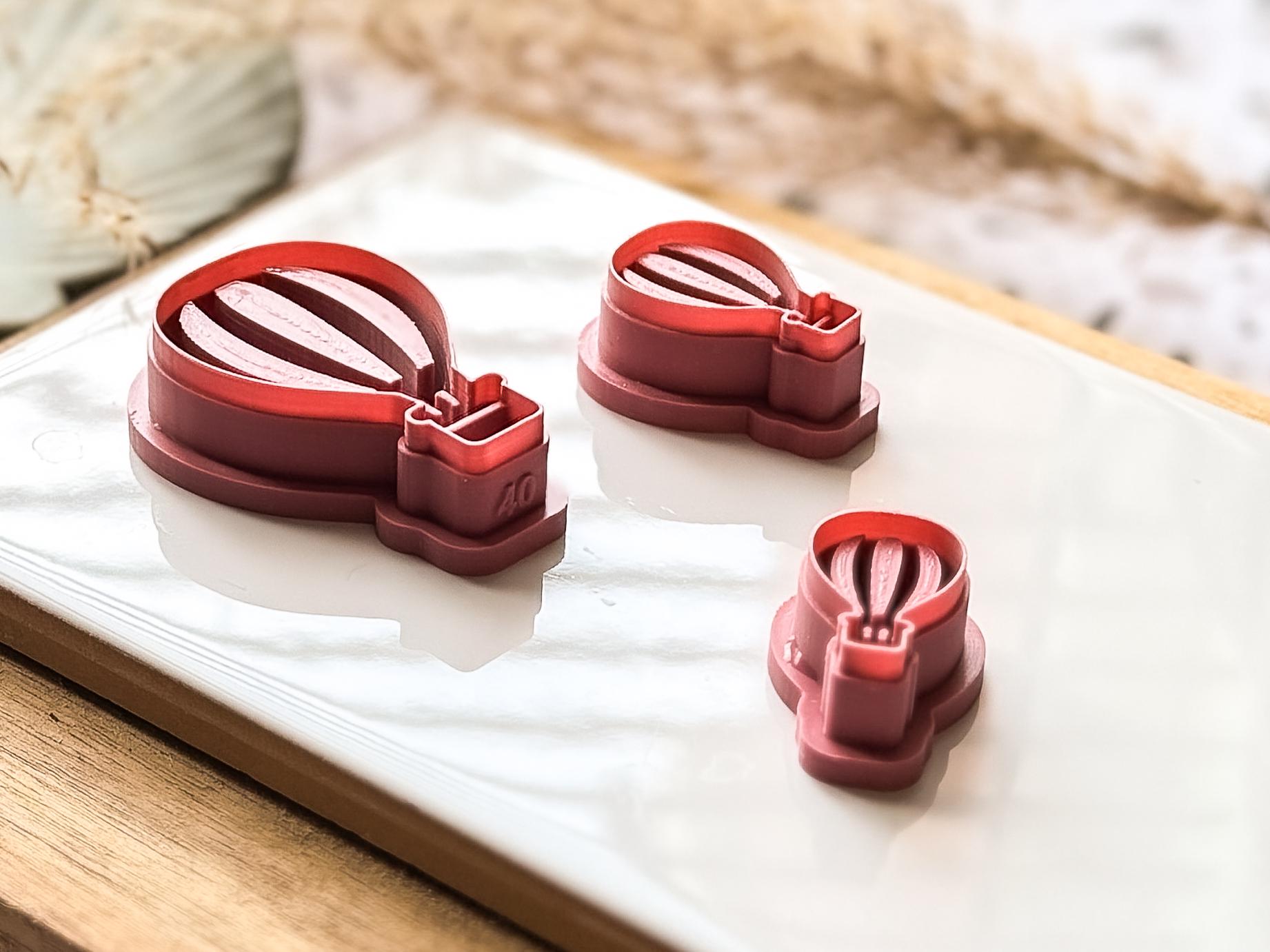 Hot Air Balloon Cutter, Embossing Polymer and Silver Clay Tool, 2 cm - 4.5 cm, UK Made-Summer Clay Cutters