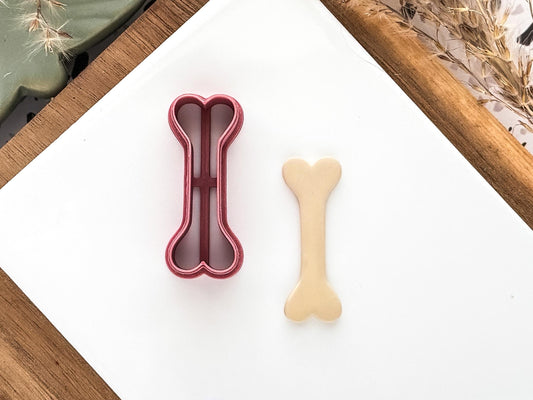 Bone Shaped Cutter, Outline Gothic Polymer and Silver Clay Tool, 2 cm - 4.5 cm, UK Made-Halloween / Goth Cutters