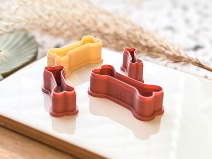 Bone Shaped Cutter, Outline Gothic Polymer and Silver Clay Tool, 2 cm - 4.5 cm, UK Made-Halloween / Goth Cutters