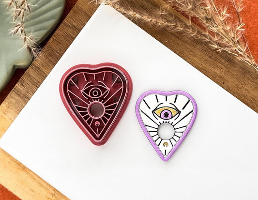 Planchette ouija board clay cutter for halloween clay and baking projects