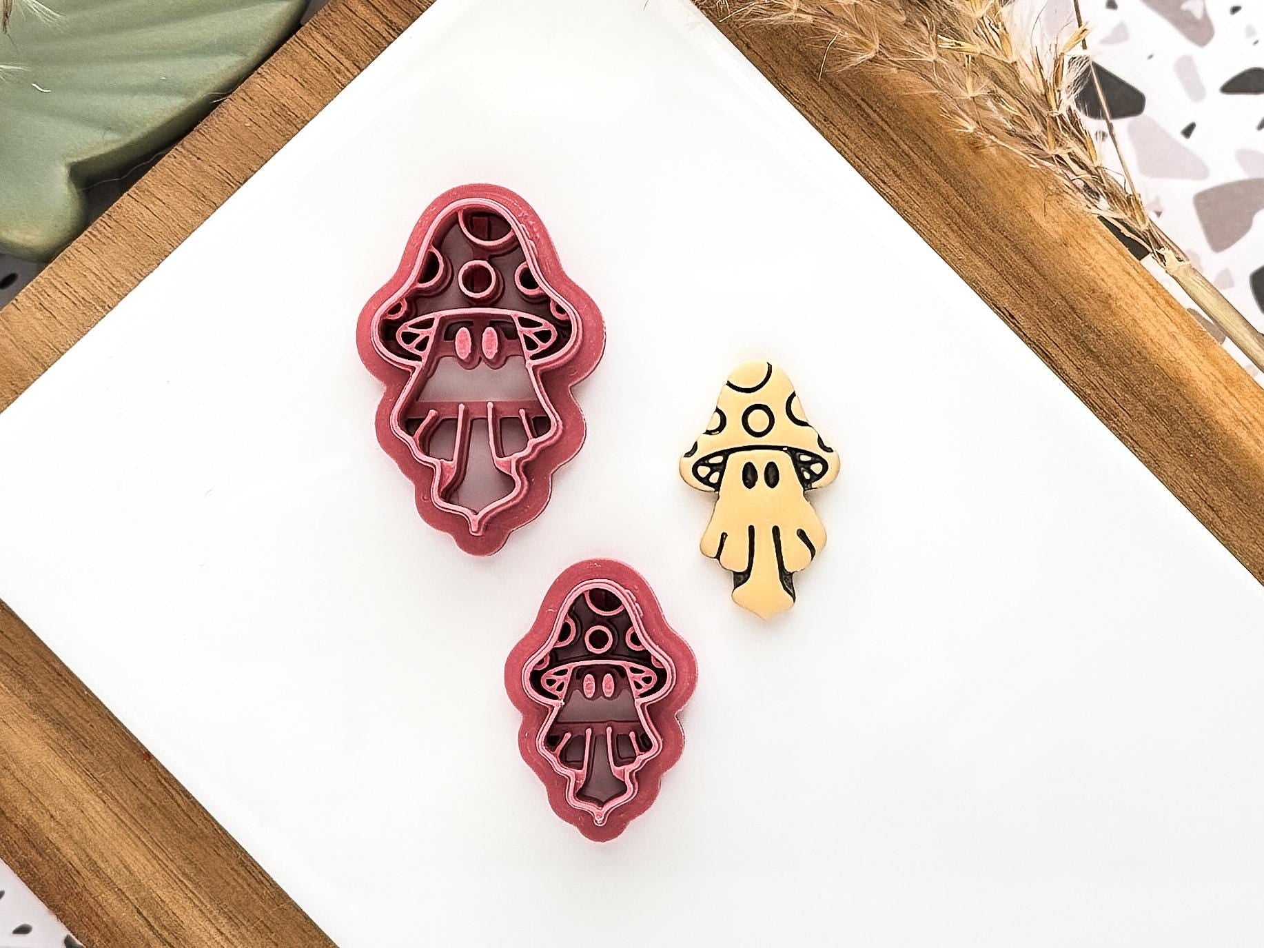 Mushroom Ghost Clay Cutter: Autumn Fall Themed Gothic Polymer Clay Earring Tool, UK Made-Halloween / Goth Cutters
