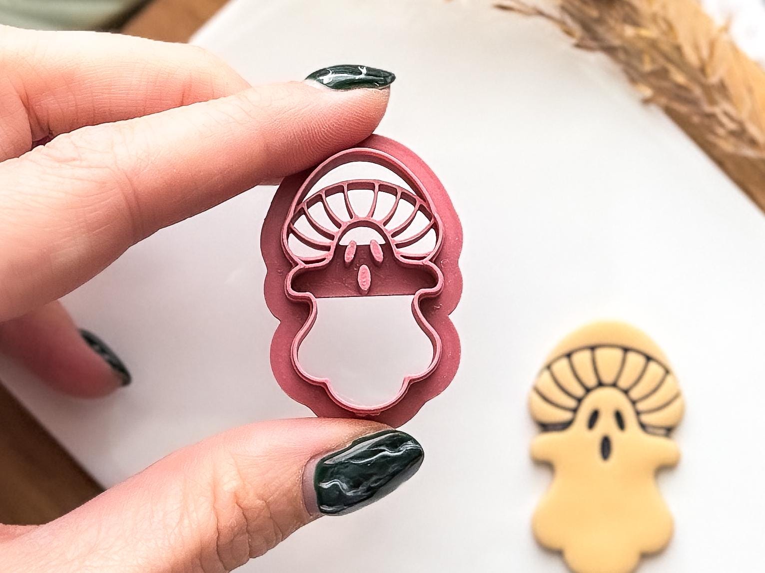 Mushroom Ghost Clay Cutter, Spooky Gothic Style Tool for Polymer and Silver Clay-Halloween / Goth Cutters