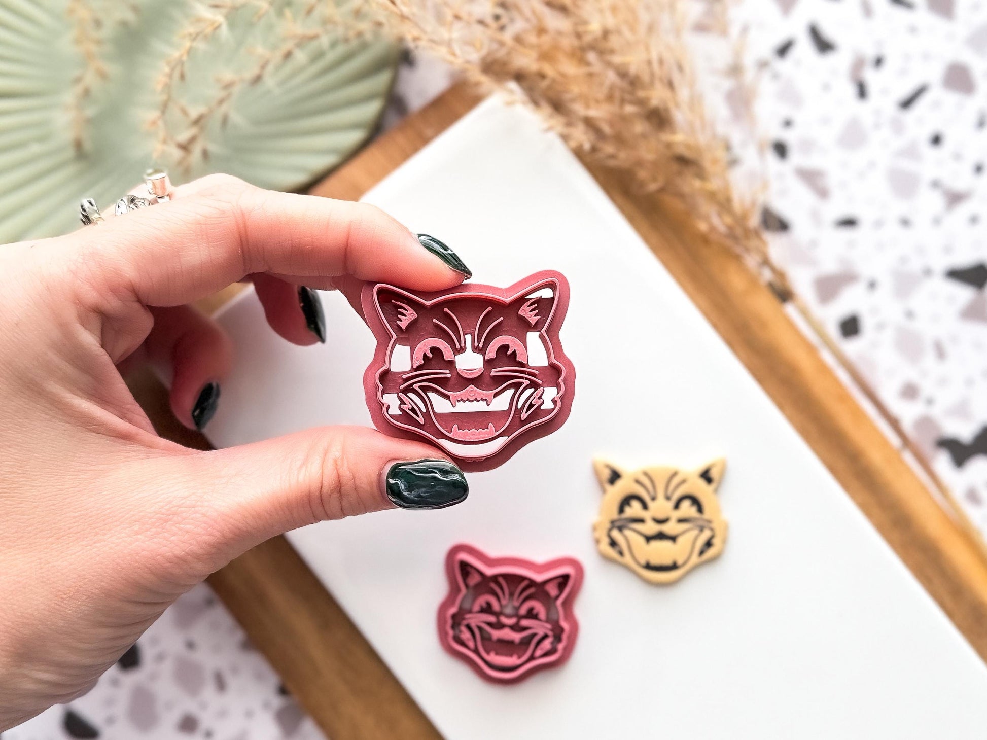 Cat Face Clay Cutter: Tattoo Flash Themed Polymer Clay Earring Tool, UK Made-Halloween / Goth Cutters
