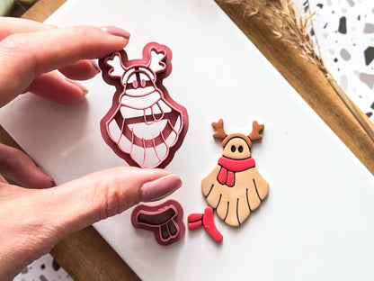Ghost Reindeer Polymer Clay Cutter: Spooky Christmas Clay Cutter Tool-Christmas / Winter