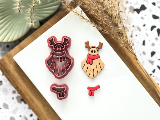 Ghost Reindeer Polymer Clay Cutter: Spooky Christmas Clay Cutter Tool-Christmas / Winter