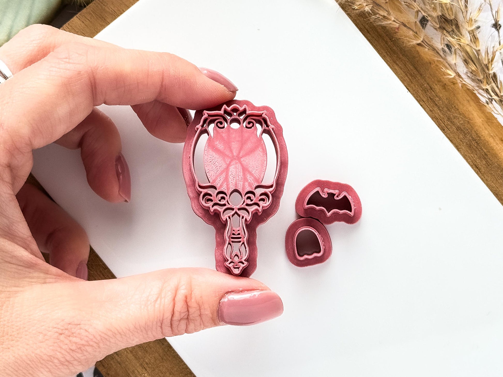 Halloween Mirror Clay Cutter, 3 Piece Set With Mirror Bat and Ghost Mini Cutters, UK Made-Halloween / Goth Cutters
