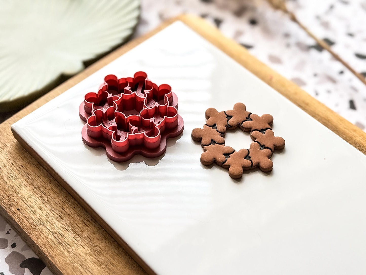 Winter Wreath Polymer Clay Cutter: Gingerbread Man Clay Cutter Tool, 2.5 - 4.5 cm, UK Made-Christmas / Winter