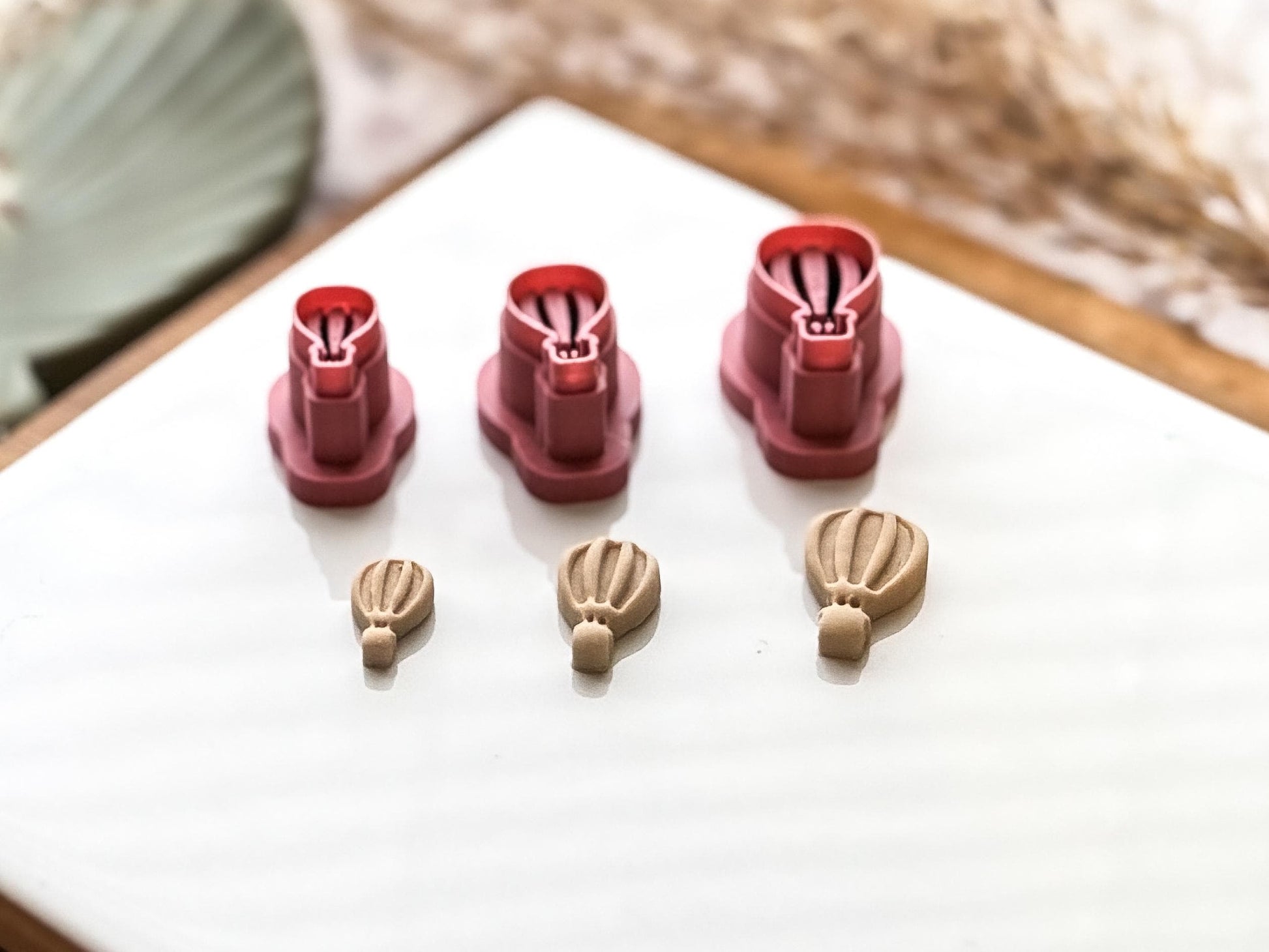 Micro Hot Air Balloon Cutters, 1 - 1.5 cm Miniature Polymer and Silver Debossing Clay Cutters, UK Made-Micro Clay Cutters