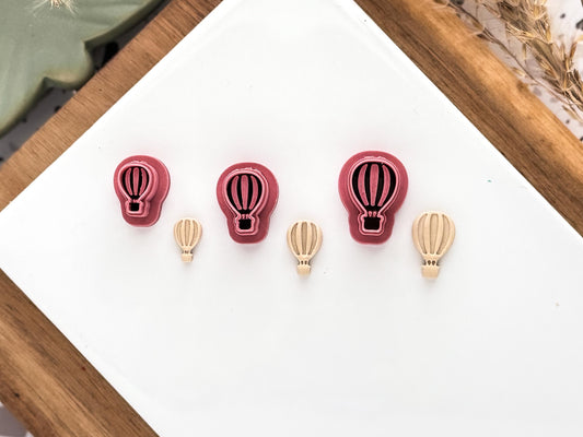 Micro Hot Air Balloon Cutters, 1 - 1.5 cm Miniature Polymer and Silver Debossing Clay Cutters, UK Made-Micro Clay Cutters