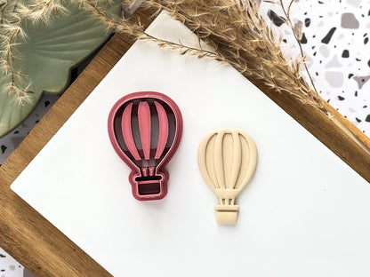 Cutters for clay and fondant, hot air balloon shaped with debossing sections
