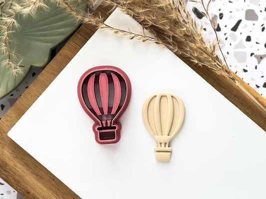 Cutters for clay and fondant, hot air balloon shaped with debossing sections
