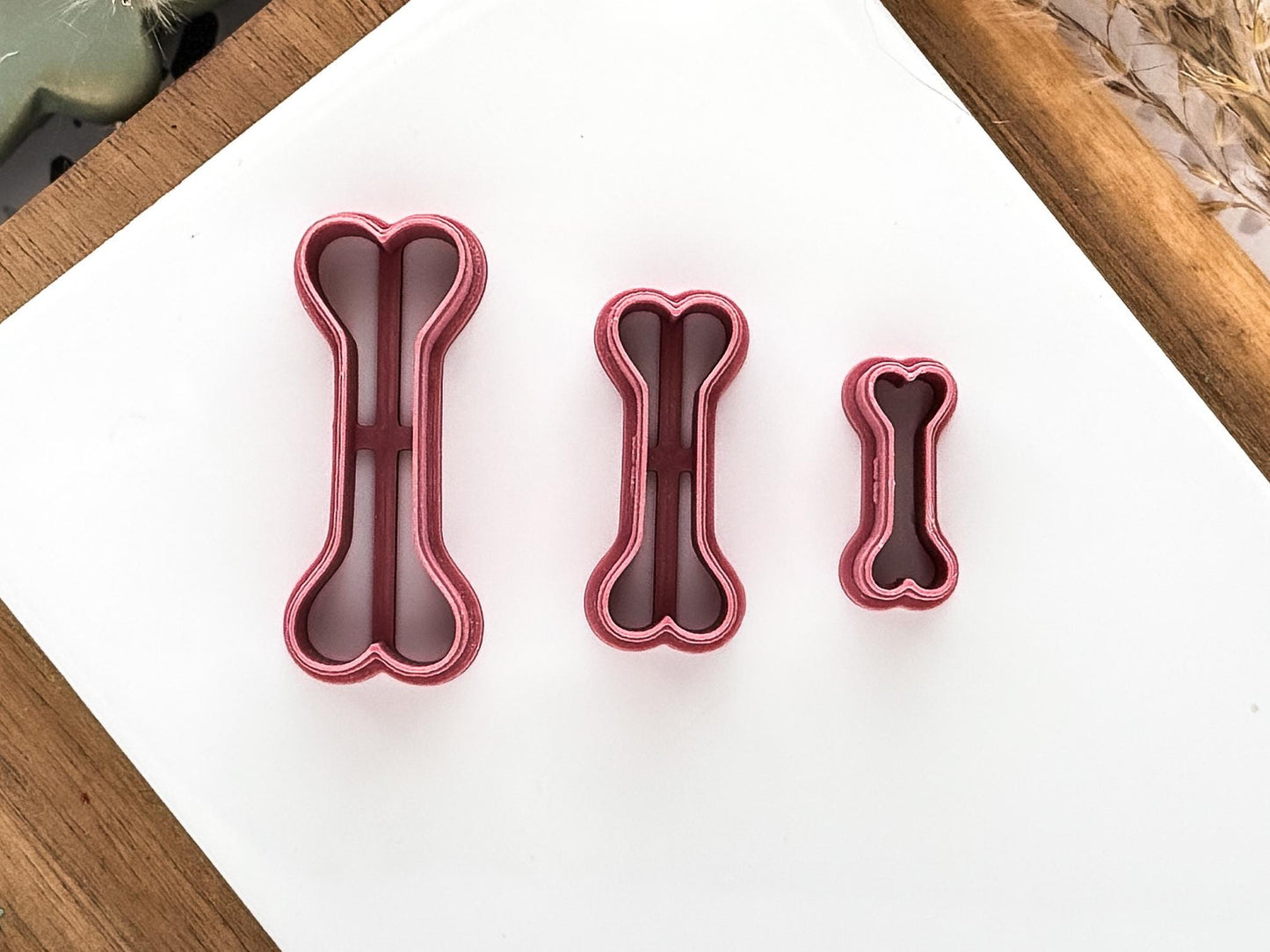 Bone Shaped Cutter, Outline Gothic Polymer and Silver Clay Tool, 2 cm - 4.5 cm, UK Made-Halloween / Goth Cutters